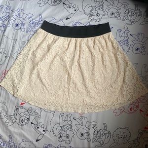🍓Cream Lace Skirt Elastic Band